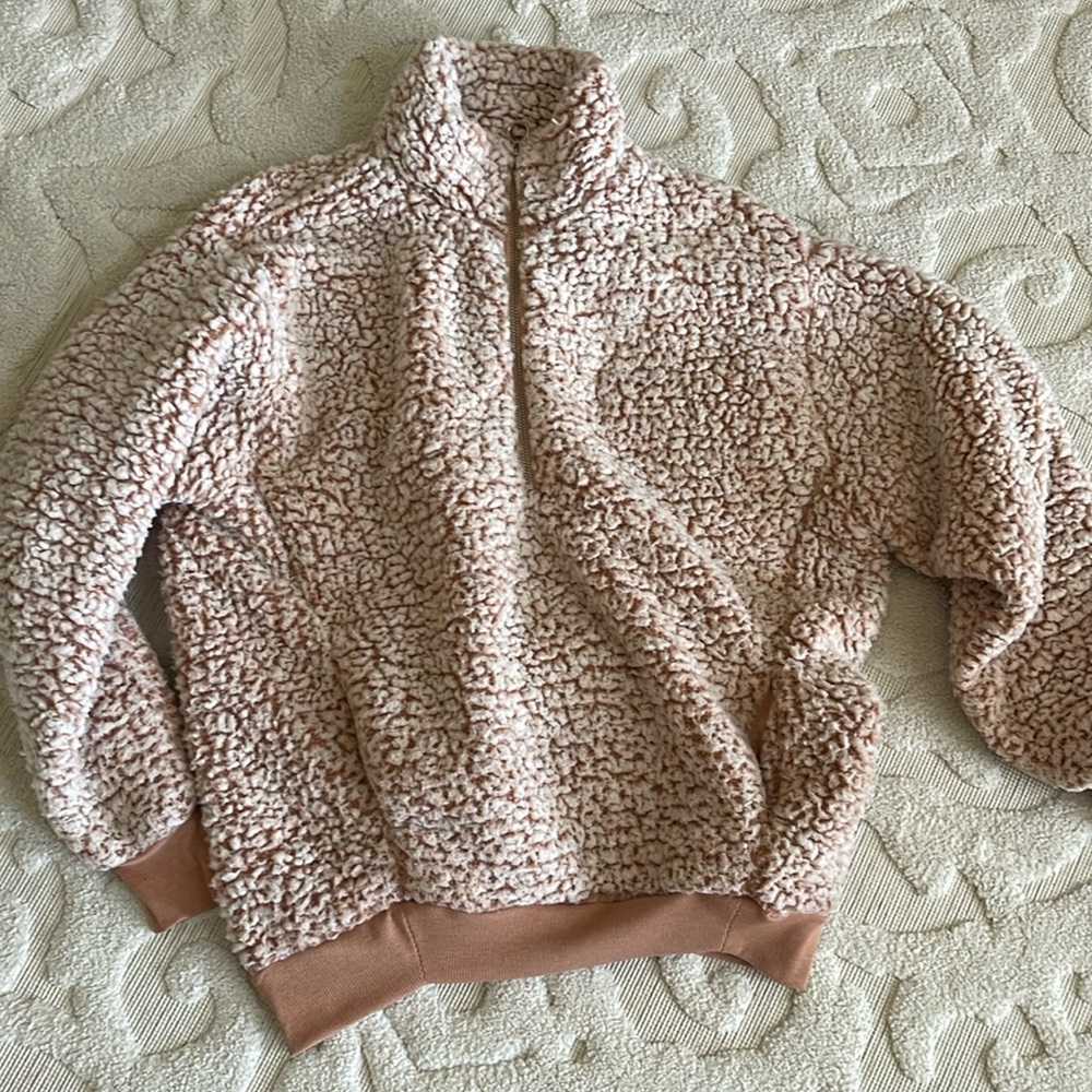 Sherpa half zip sweater